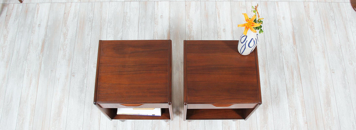 Danish Modern Walnut Night Stands