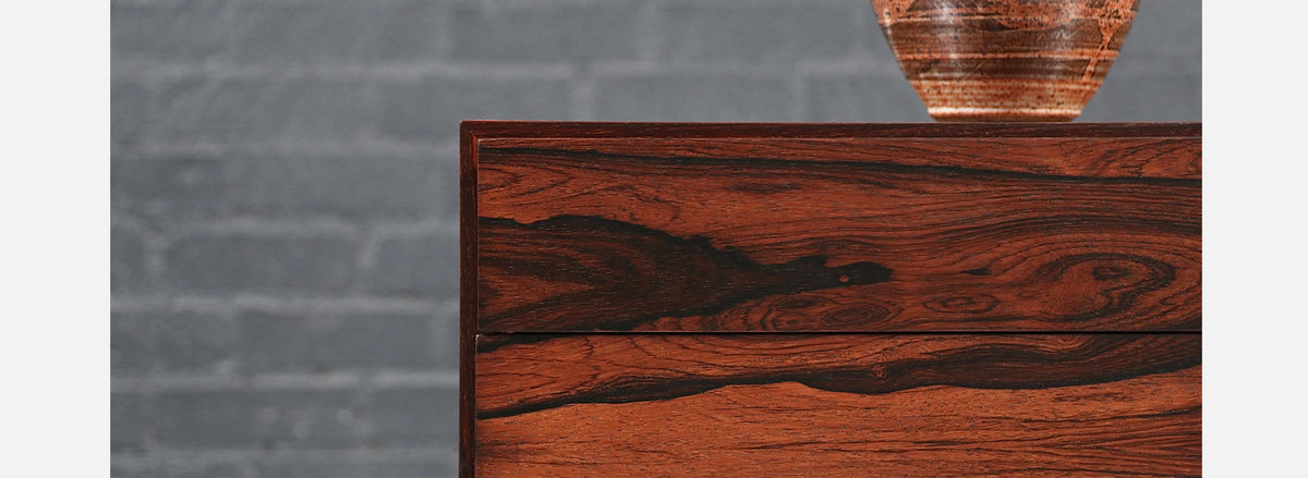 Danish Modern 3-Drawer Rosewood Night Stands