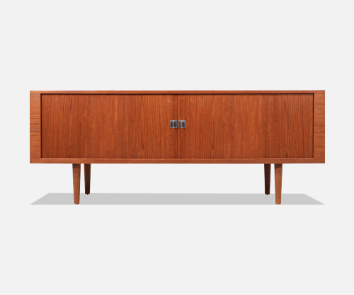 Hans J. Wegner "President" Teak Tambour-Door Credenza for Ry Mobler
