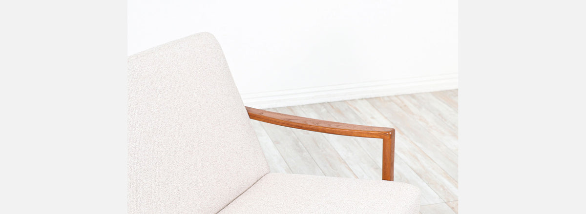 Danish Modern Sculpted Teak Sofa