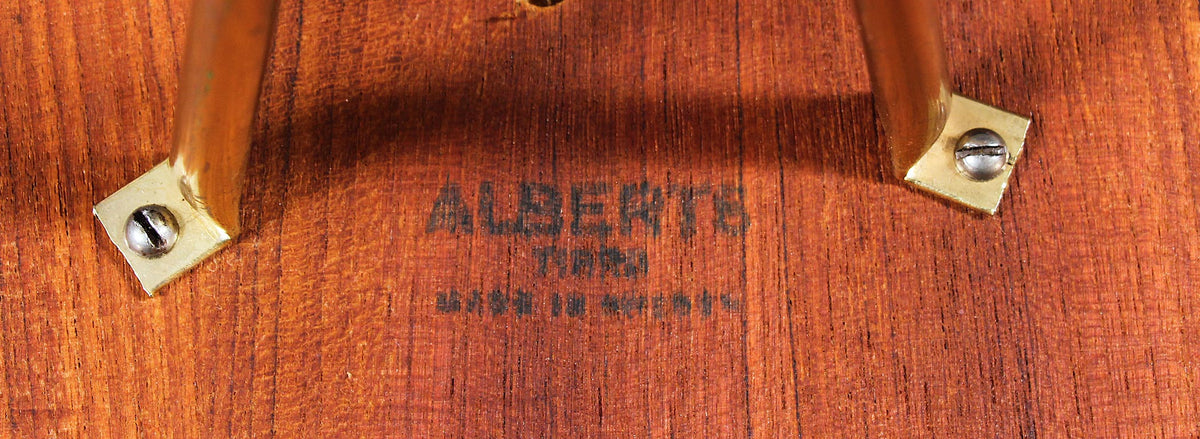 Albert Larsson Brass & Teak Tripod Side Table for Alberts Tibro