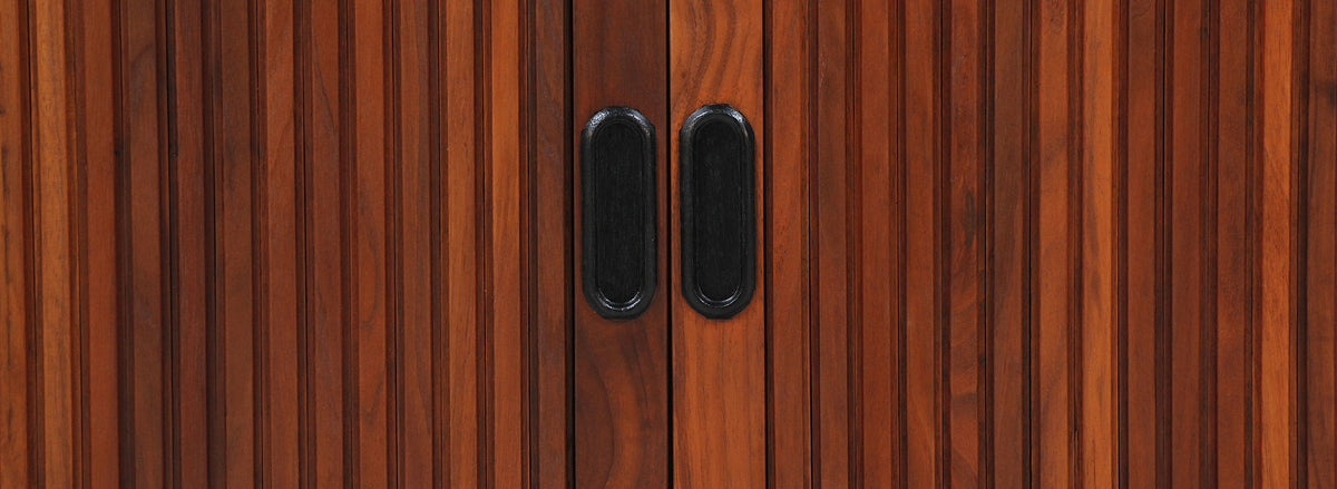Merton L. Gershun Tambour-Door Walnut Credenza for Dillingham