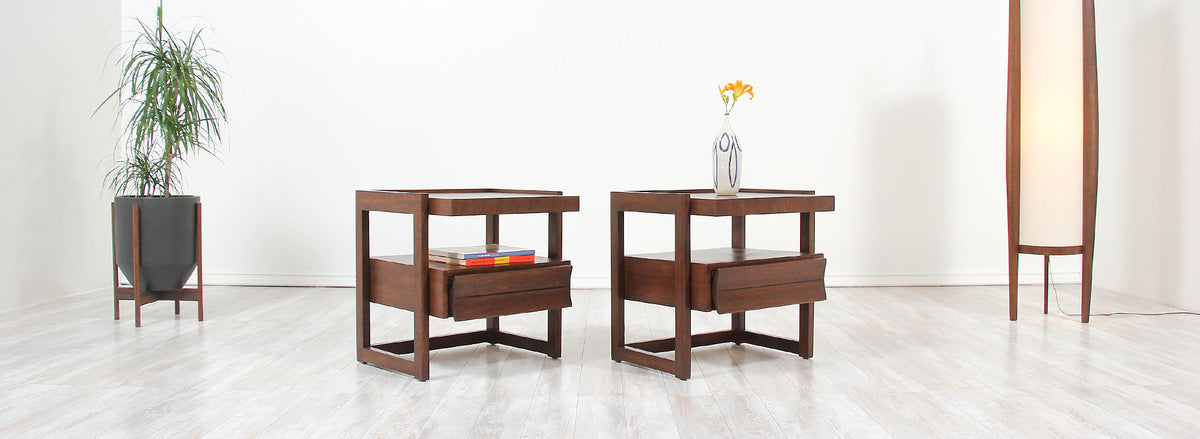 Paul Laszlo Two-Tier Night Stands for Brown Saltman 2