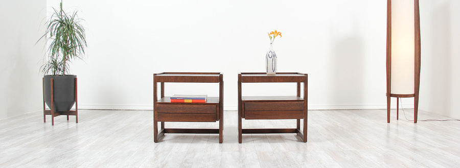 Paul Laszlo Two-Tier Night Stands for Brown Saltman 2
