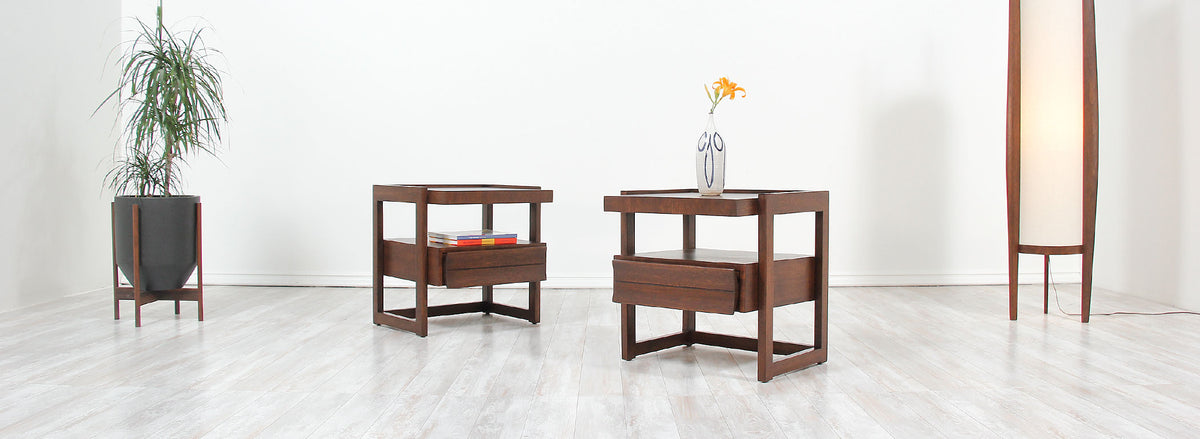 Paul Laszlo Two-Tier Night Stands for Brown Saltman 2