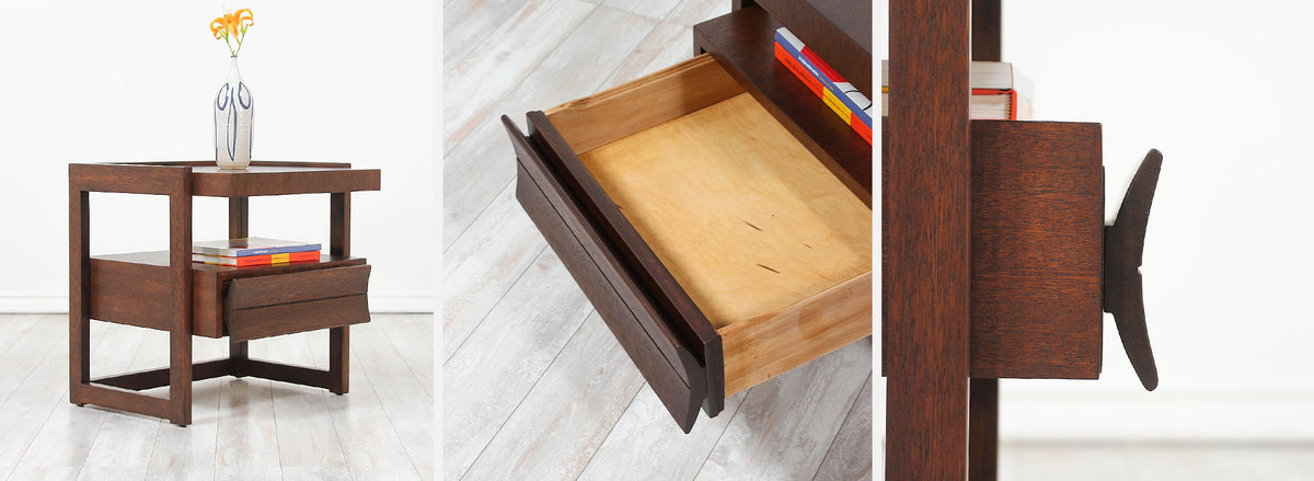 Paul Laszlo Two-Tier Night Stands for Brown Saltman 2