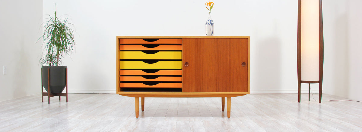 Rare Børge Mogensen Muli-Color Credenza for Søborg Møbler