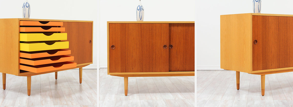 Rare Børge Mogensen Muli-Color Credenza for Søborg Møbler