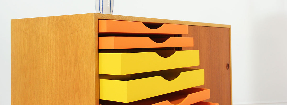 Rare Børge Mogensen Muli-Color Credenza for Søborg Møbler