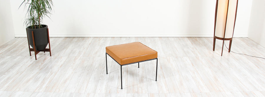 Paul McCobb Leather & Iron Stool for Custom Craft Inc