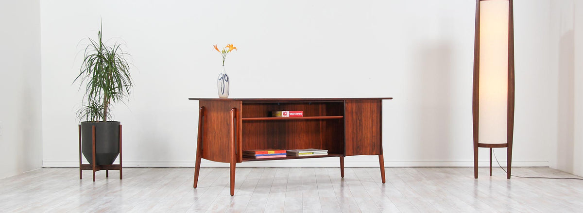Svend A. Madsen Rosewood Desk with Bookshelf for Sigurd Hansen