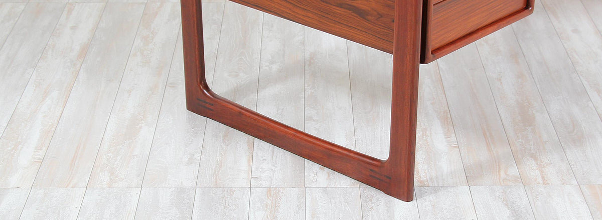 Danish Modern Rosewood Floating-Top Desk with Bookshelf by Dyrlund