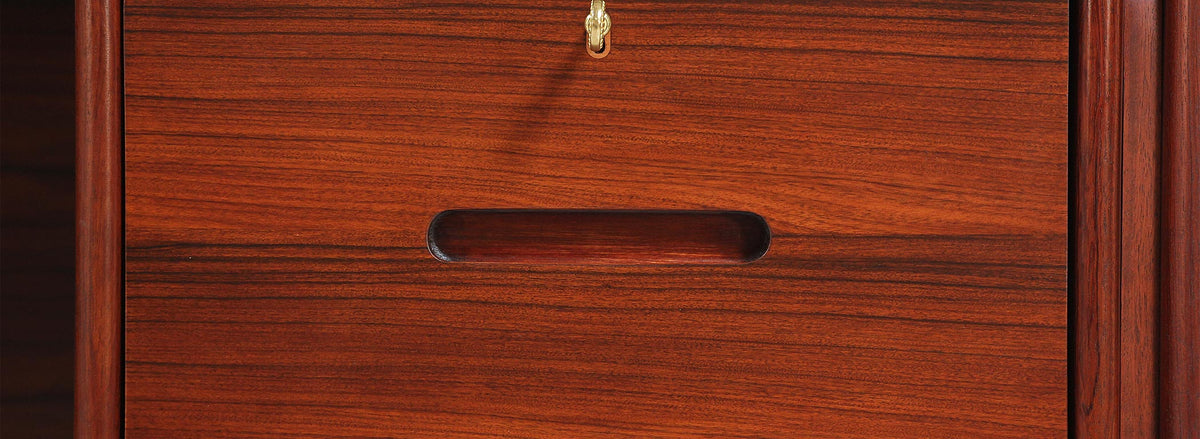 Danish Modern Rosewood Floating-Top Desk with Bookshelf by Dyrlund