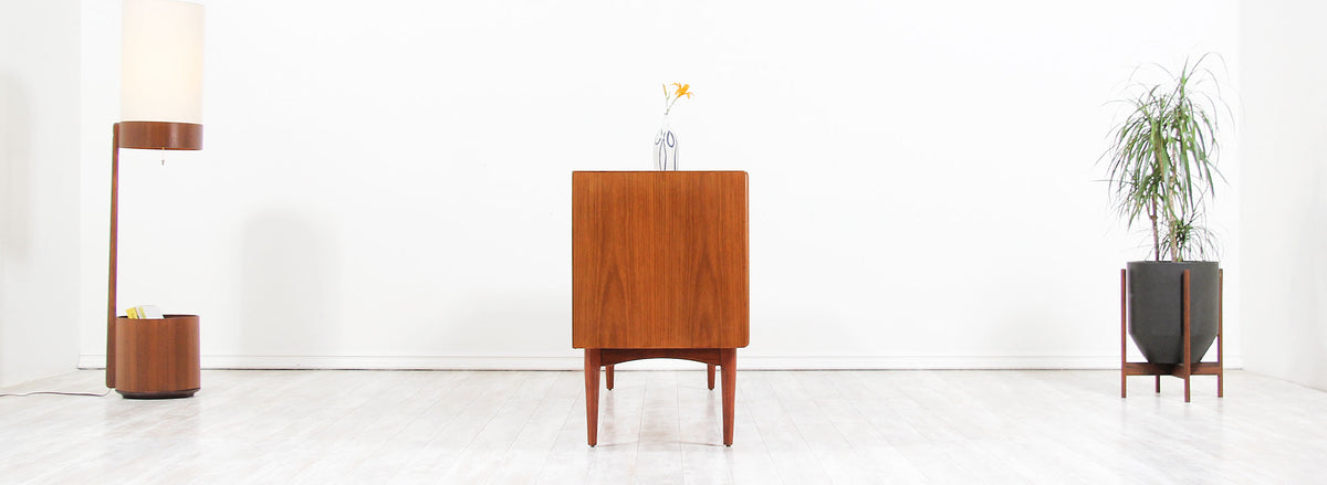 Danish Modern Tambour-Door Walnut Credenza by Bernhard Pedersen and Son
