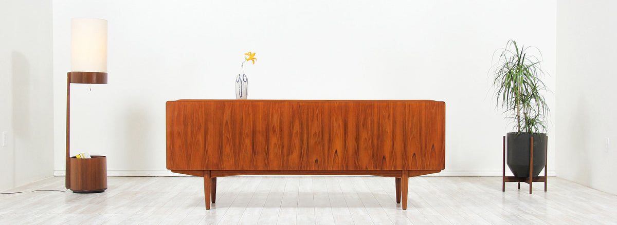 Mid-Century Modern Tambour-Door Teak Credenza by Alf Aarseth for Gustav Bahus