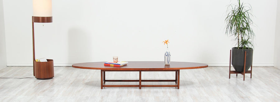 Paul McCobb "Delineator" Rosewood Surfboard Coffee Table for Lane