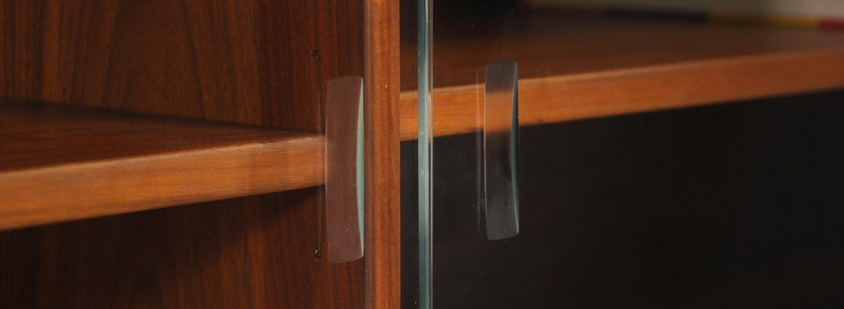 Danish Modern Walnut & Glass Bookcase