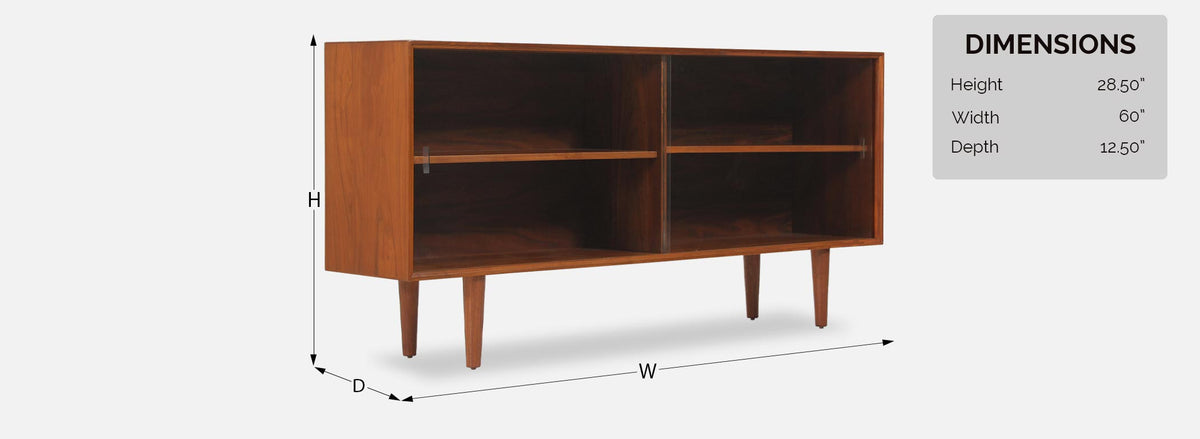 Danish Modern Walnut & Glass Bookcase