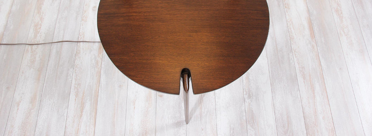 Mid-Century Sculpted Floor Lamp with Side Table