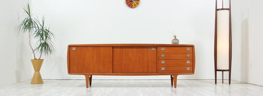 Monumental Danish Modern Teak Credenza by H.P. Hansen