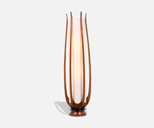 Mid-Century Modern Sculpted Walnut Floor Lamp by Modeline of California