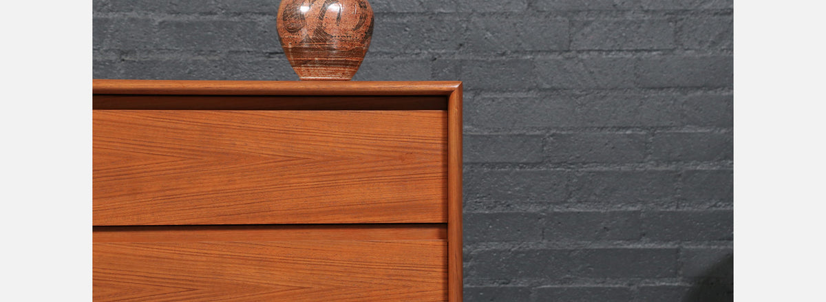 Danish Modern Tambour-Door Teak Dresser by Danflex Systems