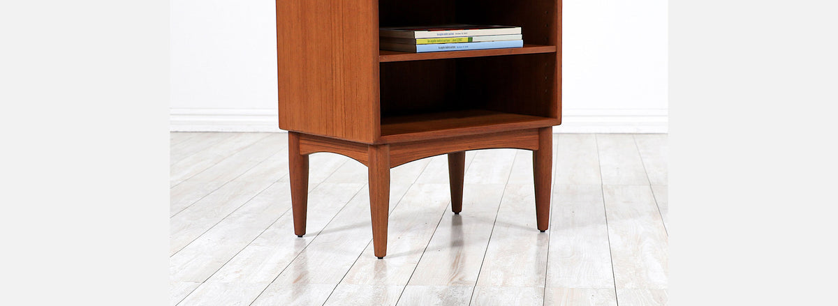 Danish Modern Teak Night Stand with Bookshelf by E.W. Bach