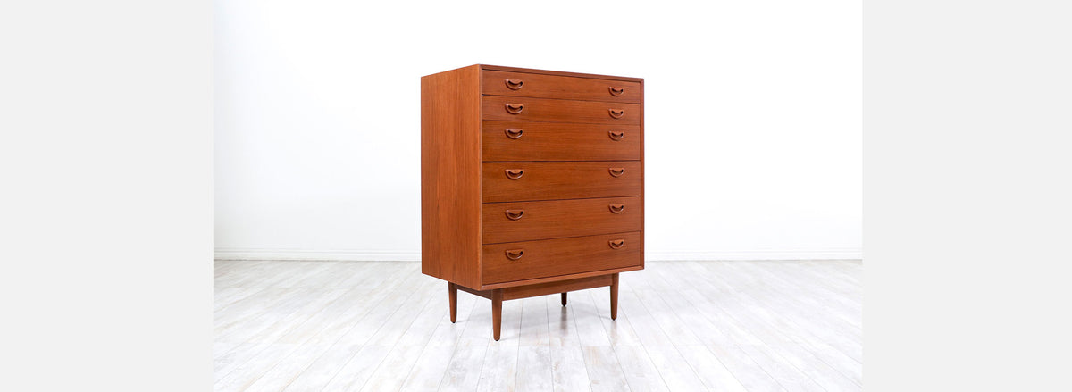 Danish Modern Teak Chest of Drawers Dresser