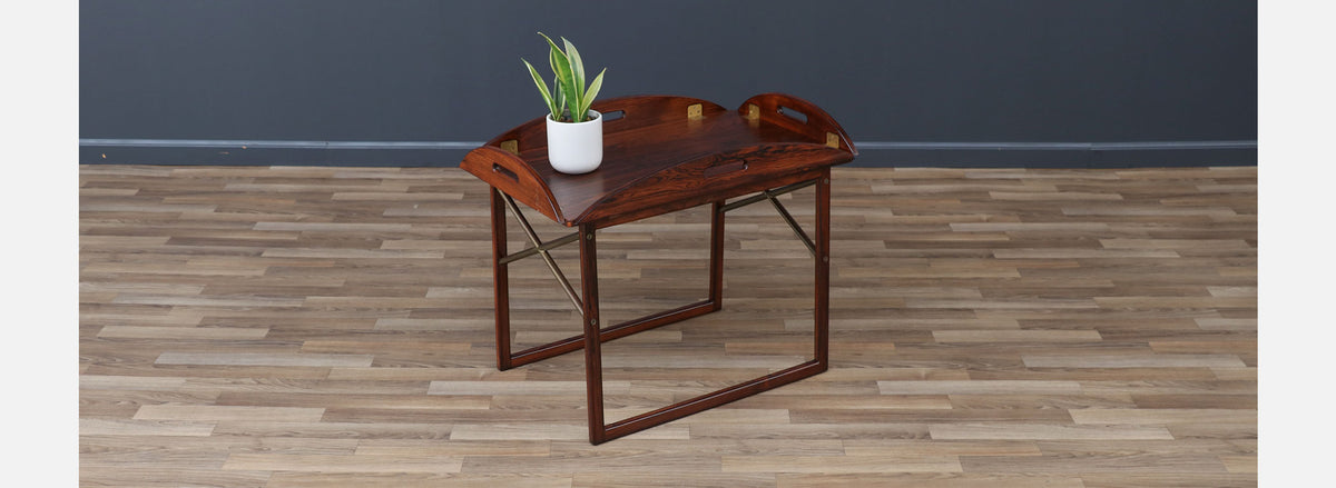 Svend Langkilde Rosewood & Brass Removable Tray Table