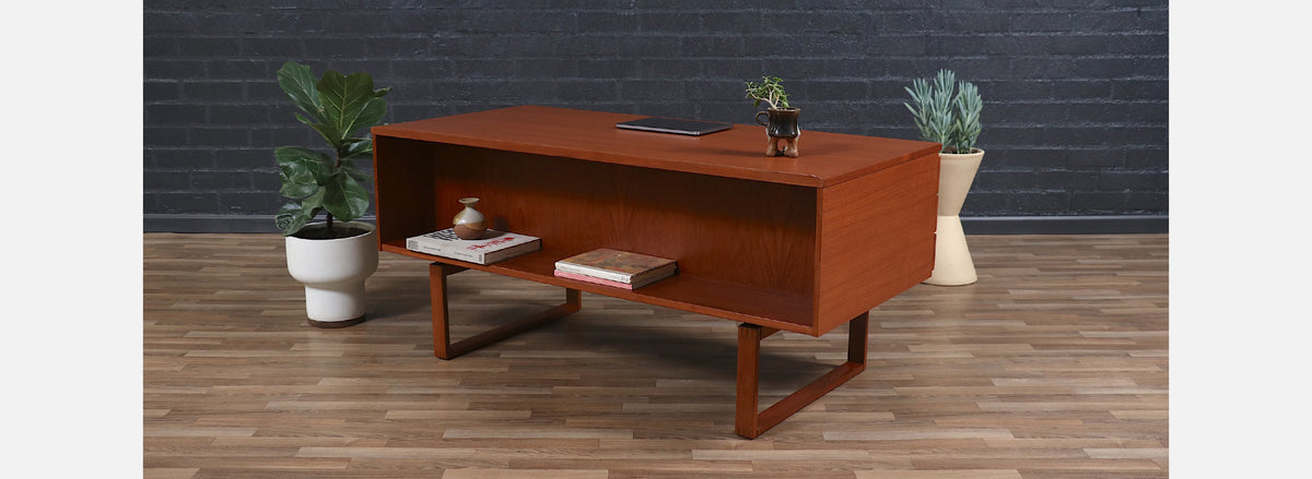 Henning Jensen & Torbin Valeur Teak Desk with Bookcase for Dyrlund