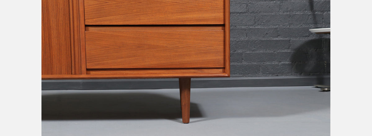 Danish Modern Tambour-Door Teak Dresser by Danflex Systems