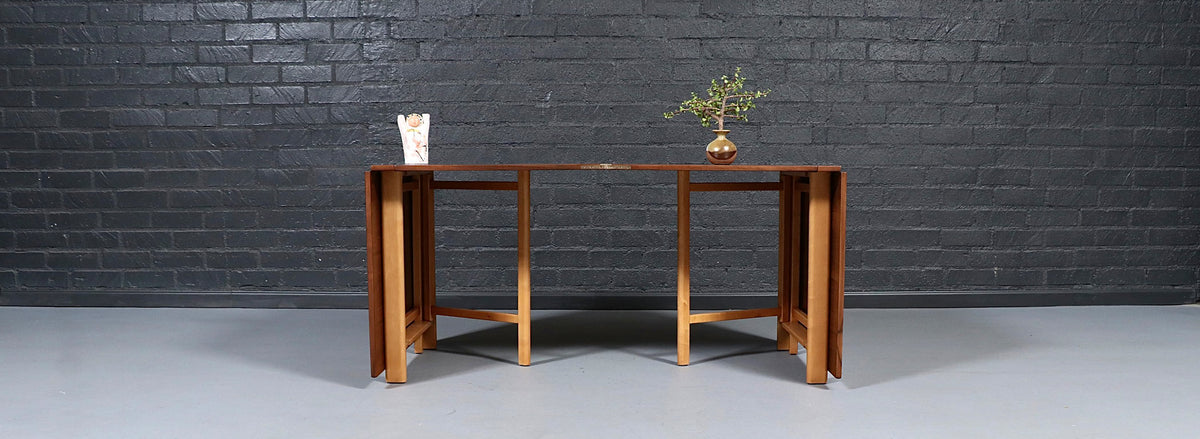 Bruno Mathsson "Maria Flap" Walnut & Beech Dining Table for Karl Mathsson