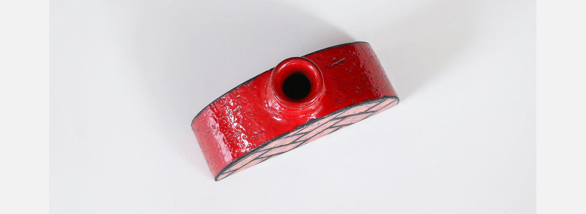 Aldo Londi Lava Glazed Ceramic Pottery Vase for Bitossi / Raymor