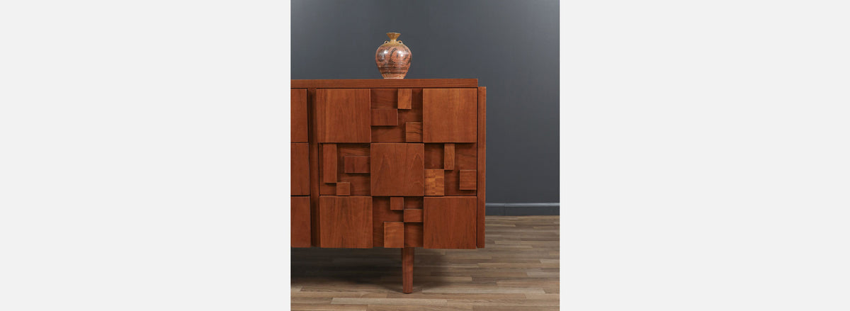 Mid-Century Modern "Staccato" Brutalist Dresser by Lane 