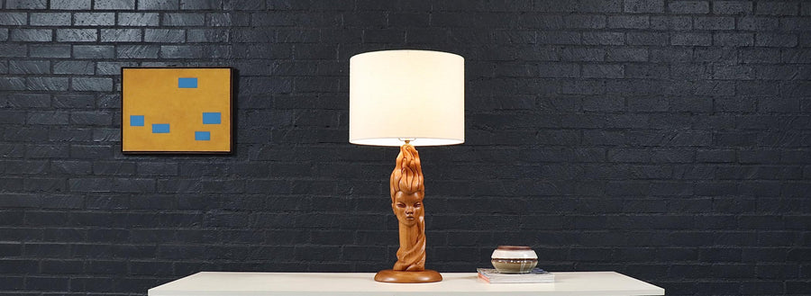 Mid-Century Modern Sculpted Woman Figure Table Lamp by Lighthouse Co.