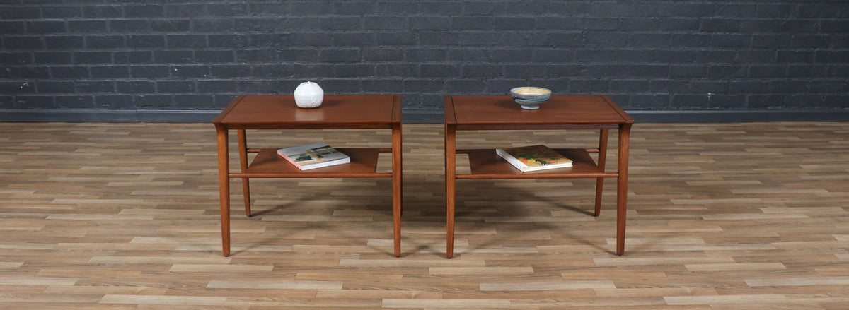 John Van Koert “Profile” Two-Tier Side Tables for Drexel