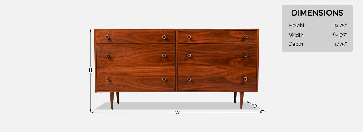 California Modern Walnut Dresser by Greta M. Grossman for Glenn of California