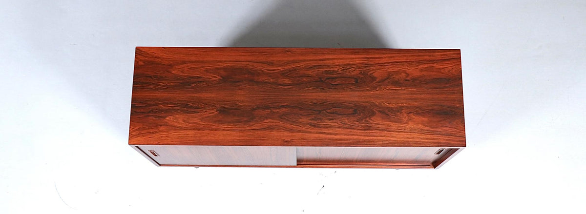 Danish Modern Rosewood Credenza w/ Sliding Doors by Carlo Jensen