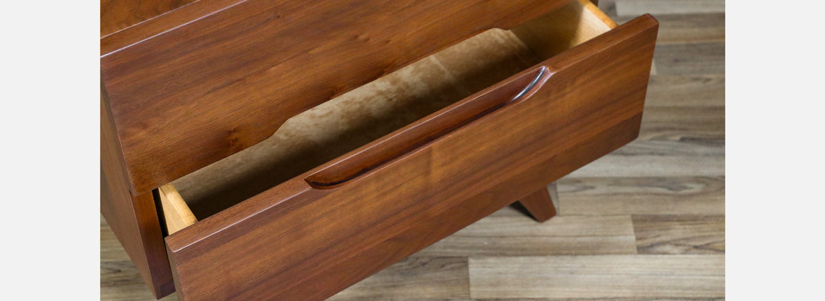 Mid-Century Californian Modern Sculpted Walnut Night Stands
