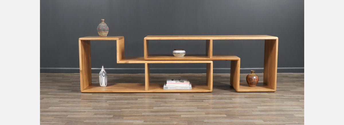 Mid-Century Modern Modular Oak Bookshelves System