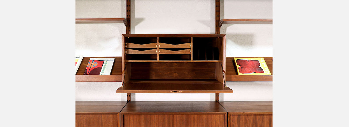 Danish Modern Tension Pole Wall Unit System by Poul Cadovius