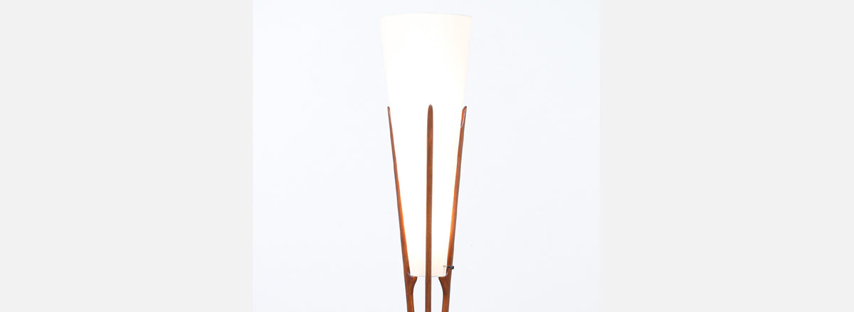 John Keal Sculpted Trident-Style Floor Lamp for Modeline of California