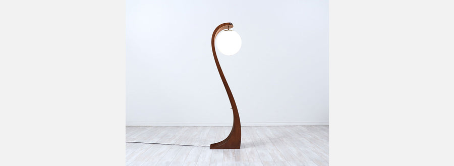 Vintage Jack Haywood Sculpted "Serpentine" Floor Lamp by Modeline of CA