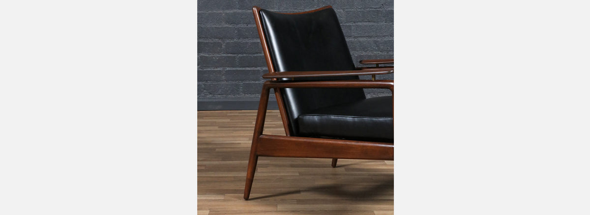 Ib Kofod-Larsen Leather Lounge Chairs for Selig