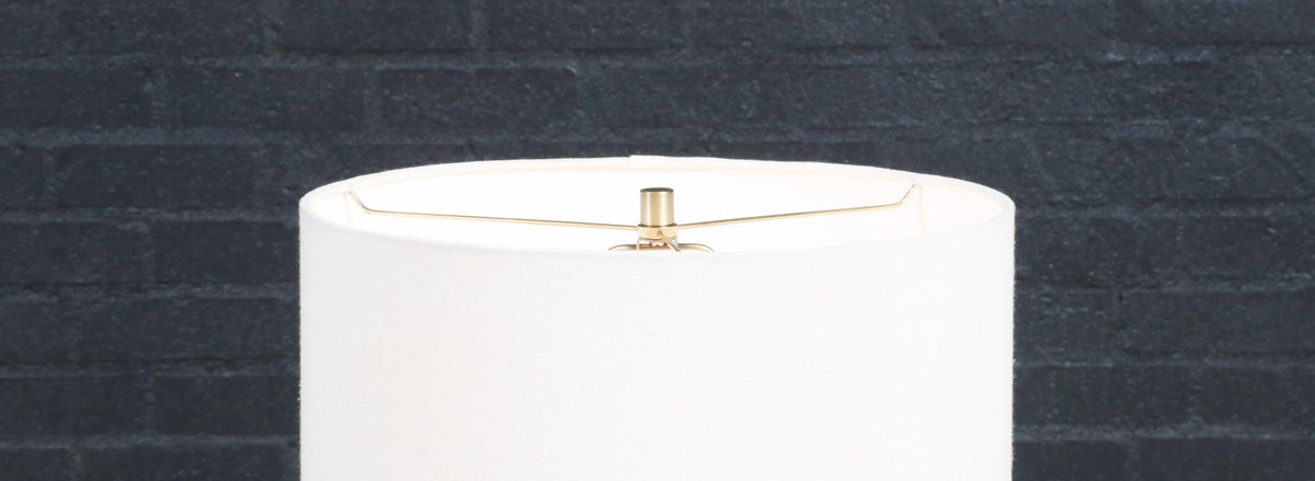 Mid-Century Modern Tripod Brass & Walnut Table Lamp