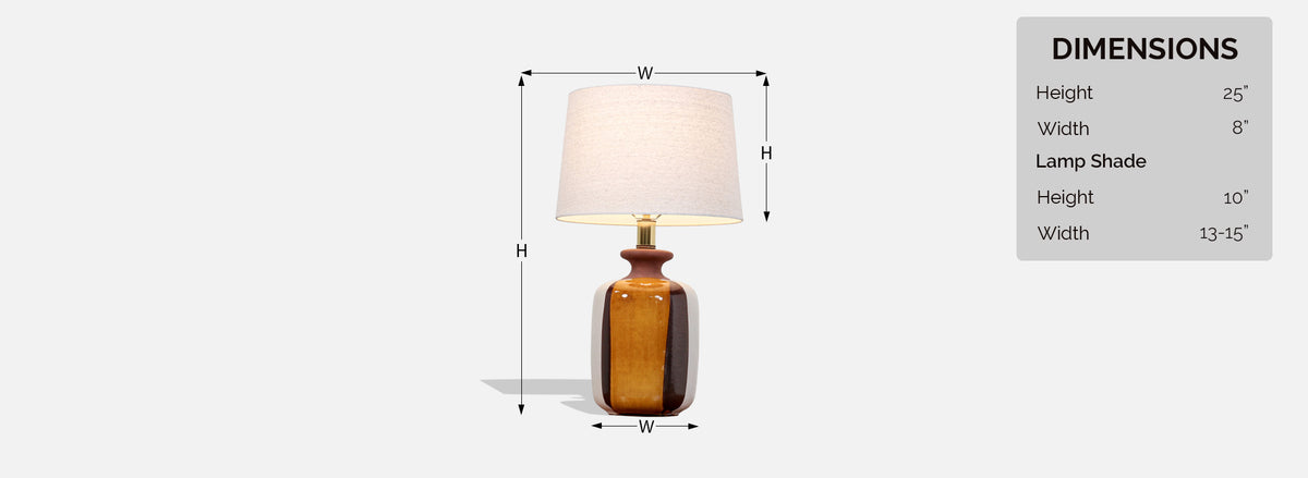 Mid-Century Modern Multi-Drip Glazed Ceramic Table Lamp