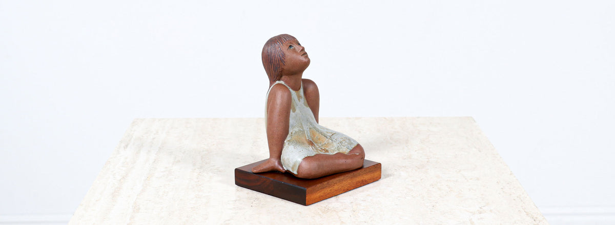 Noel Osheroff Ceramic Girl Figure Sculpture for Robert Maxwell Studio