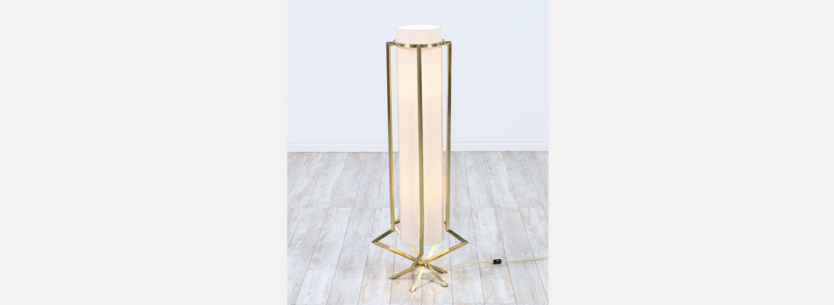 Mid-Century Modern Sculpted Brass Floor Lamp