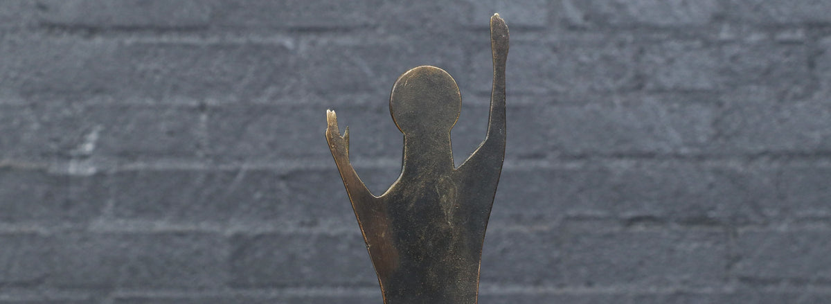 Mid-Century Austrian Modernist Bronze Christ Sculpture by Franz Hagenauer