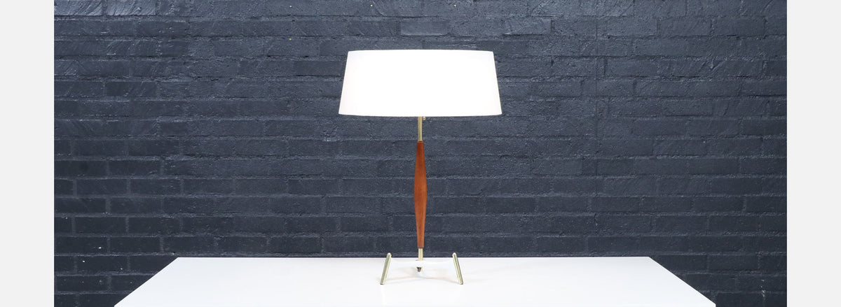 Gerald Thurston Sculpted Tripod Table Lamp for Lightolier